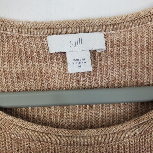 J Jill Sweater Muted Color Striping Round Neck Knit Drop Shoulder WOmens M - Picture 5 of 10